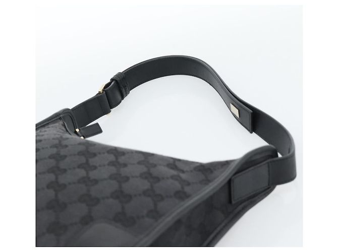 Borsa a Spalla GUCCI GG Canvas Nera Oro Auth 182901A Nero D'oro - vista 8