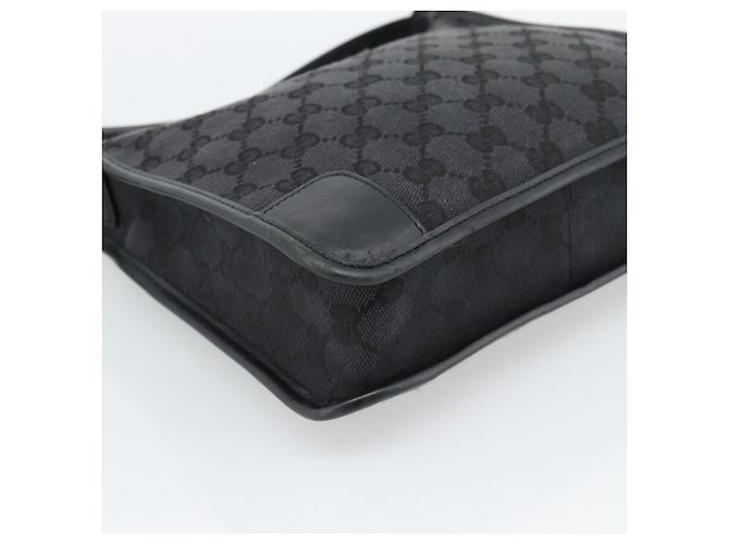 Borsa a Spalla GUCCI GG Canvas Nera Oro Auth 182901A Nero D'oro - vista 9