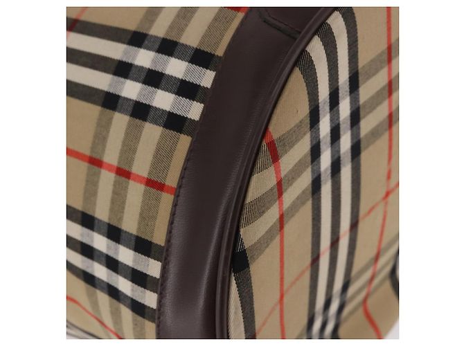 Bolso de hombro y monedero Burberry Nova Check en lona Beige Auth 183449A - vista 10