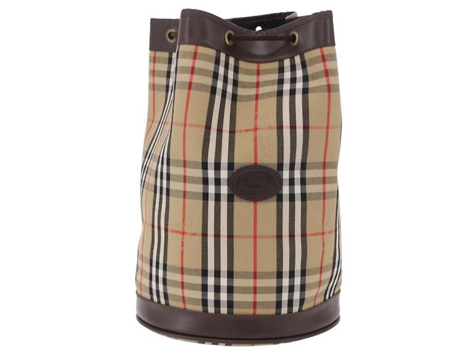 Bolso de hombro y monedero Burberry Nova Check en lona Beige Auth 183449A - vista 13