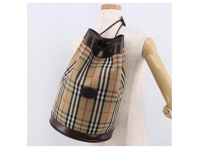 Bolso de hombro y monedero Burberry Nova Check en lona Beige Auth 183449A - vista 19
