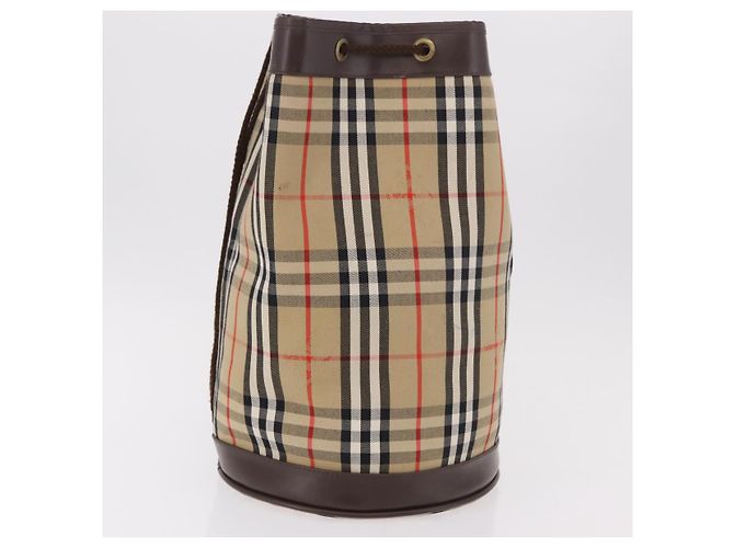 Bolso de hombro y monedero Burberry Nova Check en lona Beige Auth 183449A - vista 5