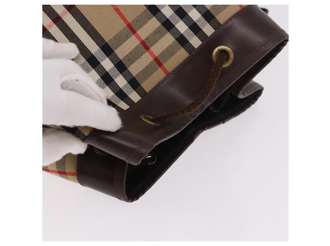Bolso de hombro y monedero Burberry Nova Check en lona Beige Auth 183449A - vista 7