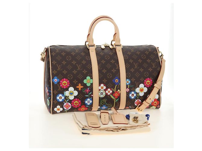 LOUIS VUITTON Takashi Murakami Keepall Bandouliere 45 Borsa M14182 Auth 181961SM Monogramma - vista 12