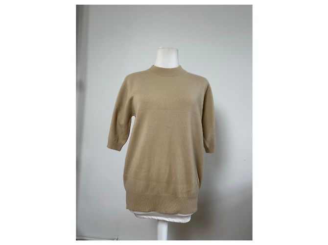 Vintage Chloé Kaschmir-Kurzarmpullover Beige L - Ansicht 12