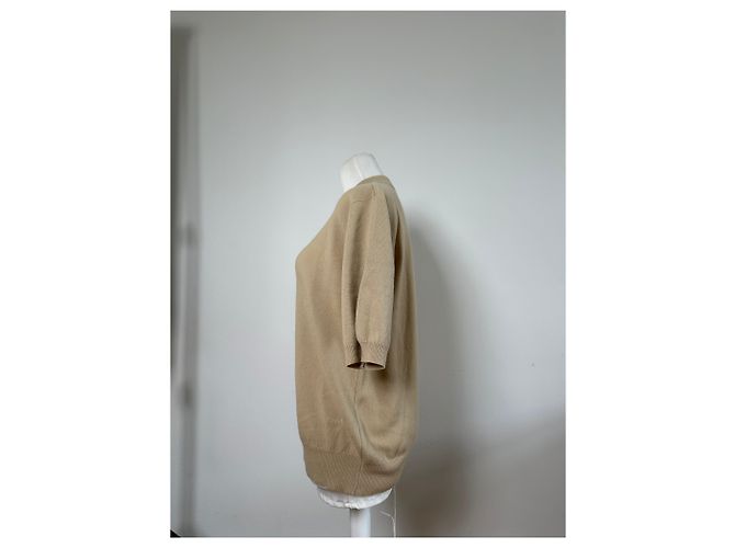 Vintage Chloé Kaschmir-Kurzarmpullover Beige L - Ansicht 2