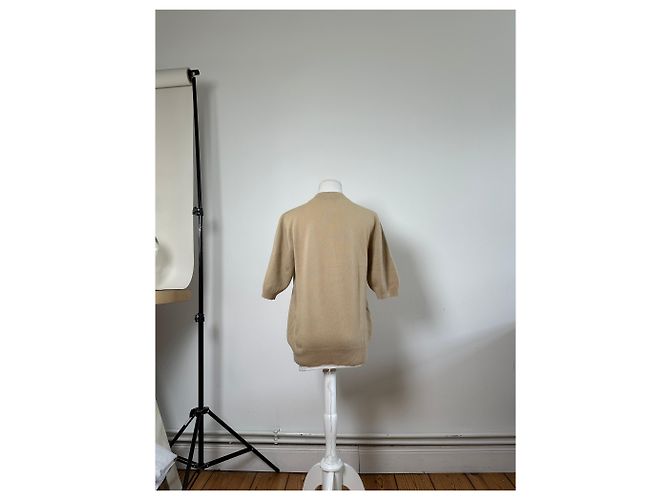 Vintage Chloé Kaschmir-Kurzarmpullover Beige L - Ansicht 3