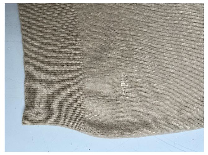 Vintage Chloé Kaschmir-Kurzarmpullover Beige L - Ansicht 5