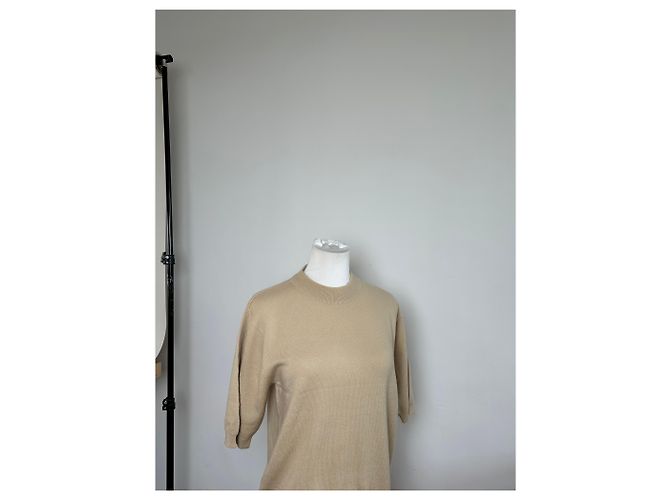 Vintage Chloé Kaschmir-Kurzarmpullover Beige L - Ansicht 8