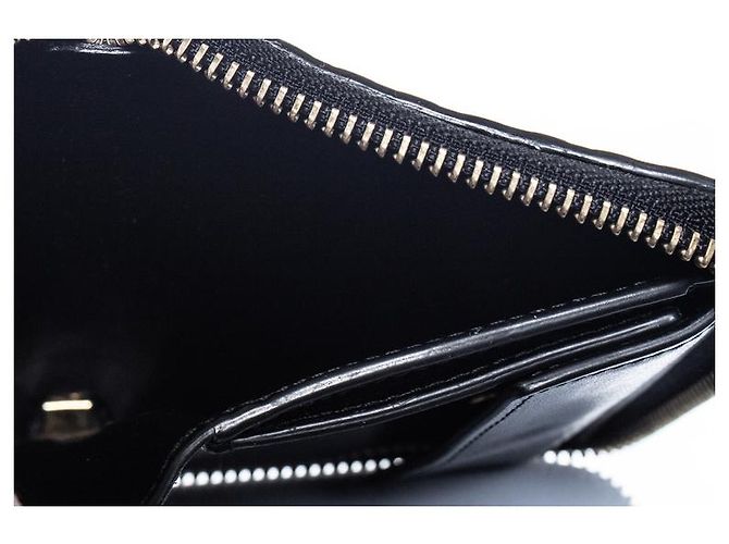 Balmain, black leather zip around wallet - view 4