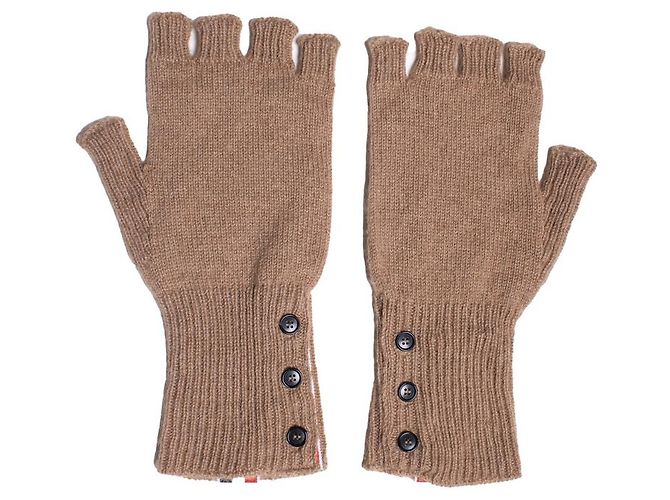 Thom Browne, fingerlose Handschuhe braun - Ansicht 2