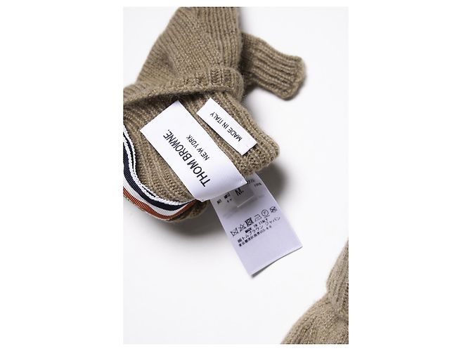 Thom Browne, fingerlose Handschuhe braun - Ansicht 4