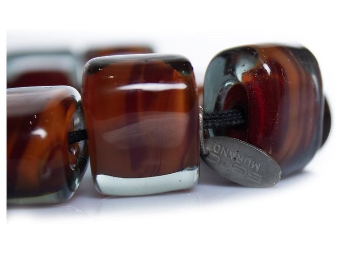 Autre Marque Sent Murano, bracciale in vetro di Murano rosso arancio Arancione - vista 4