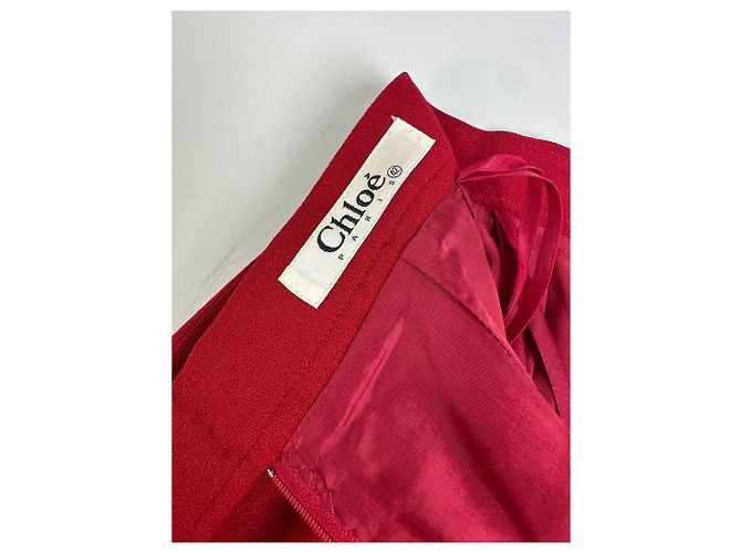 Chloé Vintage Chloe Wollrock Rot - Ansicht 8