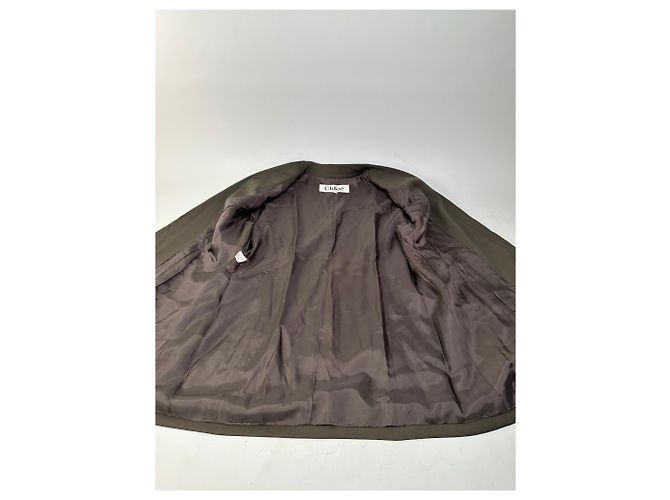 Chloé Vintage Chloe Woll-Set mit Blazer Dunkeloliv M Grün - Ansicht 8