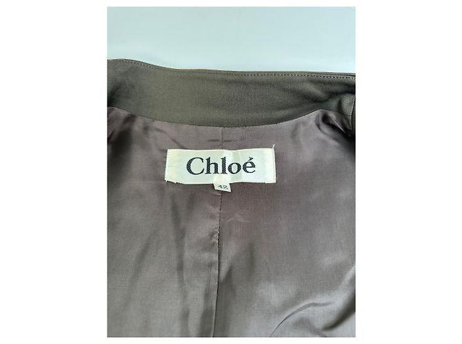 Chloé Vintage Chloe Woll-Set mit Blazer Dunkeloliv M Grün - Ansicht 9