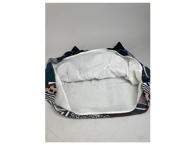 Chloé Gonna in cotone patchwork vintage Chloe Blu navy Rosso Verde Bianco - vista 10