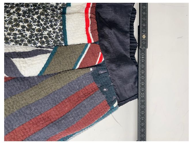 Chloé Gonna in cotone patchwork vintage Chloe Blu navy Rosso Verde Bianco - vista 11