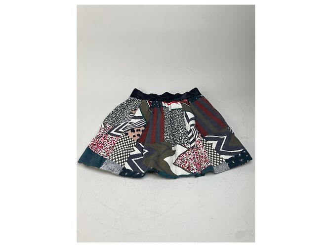 Chloé Gonna in cotone patchwork vintage Chloe Blu navy Rosso Verde Bianco - vista 4