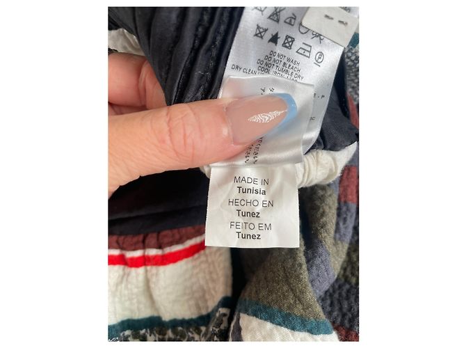 Chloé Gonna in cotone patchwork vintage Chloe Blu navy Rosso Verde Bianco - vista 5