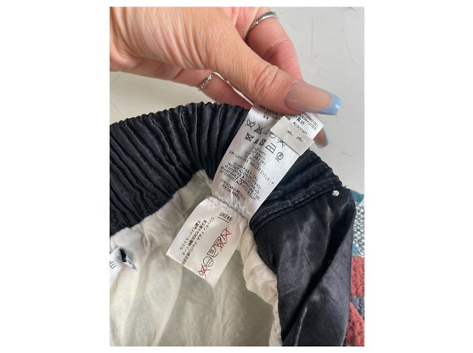 Chloé Gonna in cotone patchwork vintage Chloe Blu navy Rosso Verde Bianco - vista 7