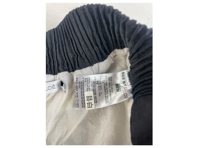 Chloé Gonna in cotone patchwork vintage Chloe Blu navy Rosso Verde Bianco - vista 8