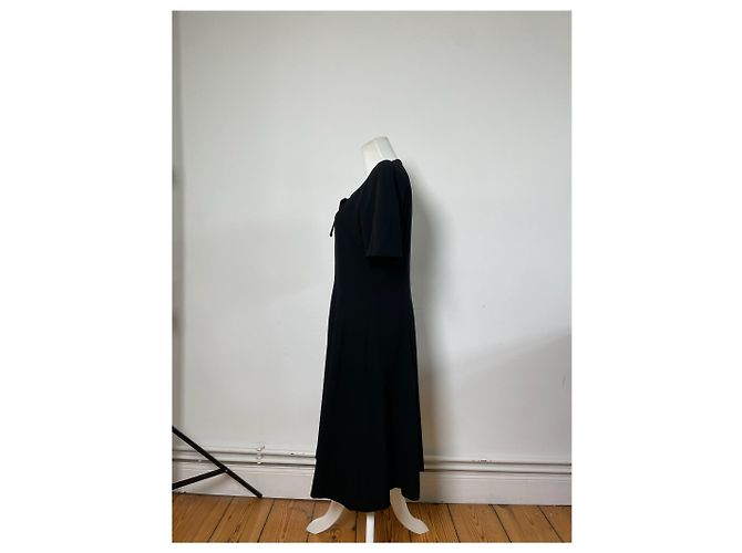 Vestido negro minimalista vintage Givenchy mezcla de poliéster XXL - vista 2