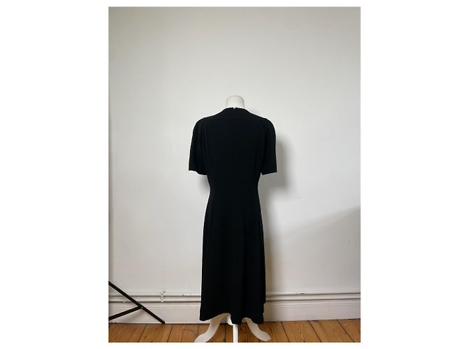 Vestido negro minimalista vintage Givenchy mezcla de poliéster XXL - vista 3