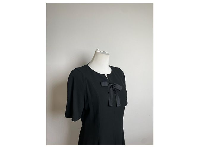 Vestido negro minimalista vintage Givenchy mezcla de poliéster XXL - vista 7