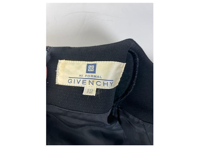 Vestido negro minimalista vintage Givenchy mezcla de poliéster XXL - vista 9
