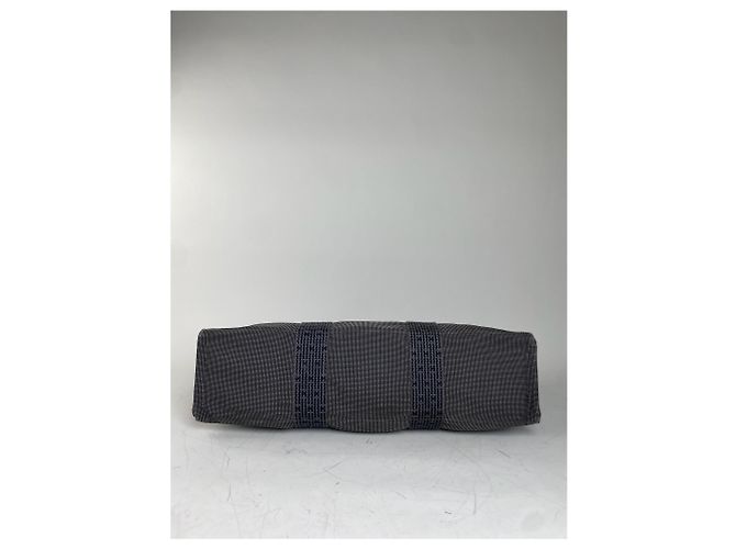 Market Hermès Tote in tela vintage Hermes Navy Grey Silver Snap primi anni 2000 Blu navy - vista 6