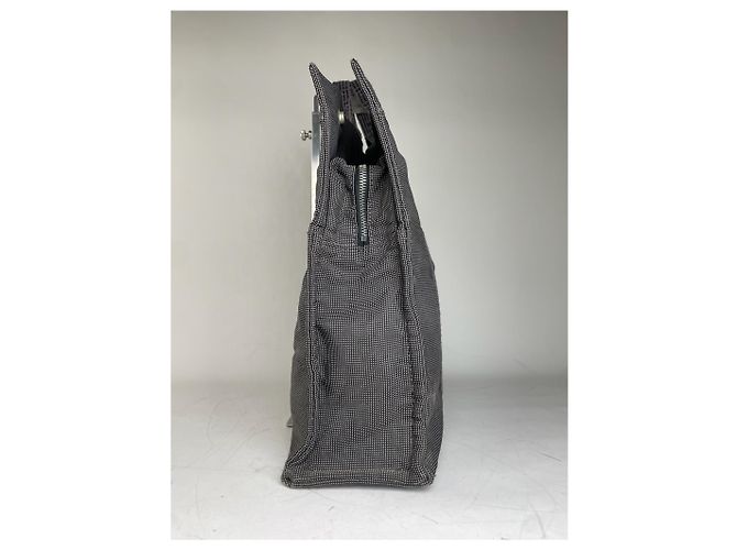 Market Hermès Tote in tela vintage Hermes Navy Grey Silver Snap primi anni 2000 Blu navy - vista 9