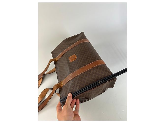 Céline Vintage Celine Macadam Canvas Tote Braun Tan Gold - Ansicht 10