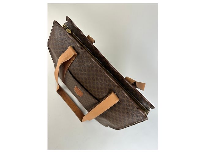 Céline Vintage Celine Macadam Canvas Tote Braun Tan Gold - Ansicht 12