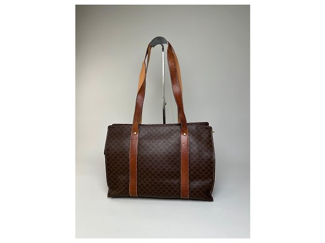 Céline Vintage Celine Macadam Canvas Tote Braun Tan Gold - Ansicht 14