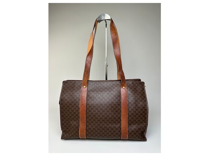 Céline Vintage Celine Macadam Canvas Tote Braun Tan Gold - Ansicht 2