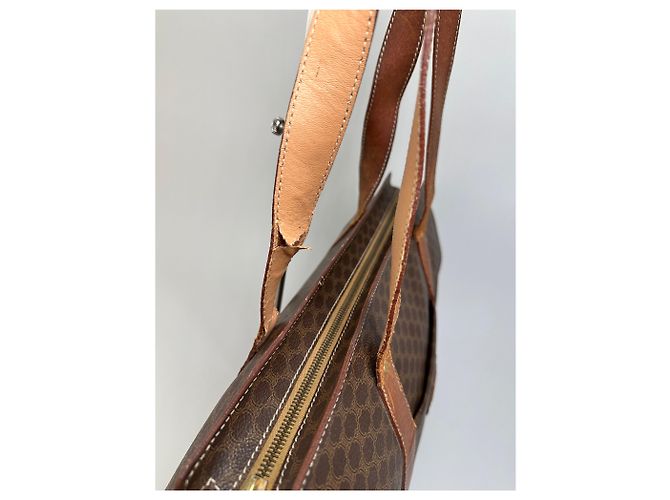 Céline Vintage Celine Macadam Canvas Tote Braun Tan Gold - Ansicht 4