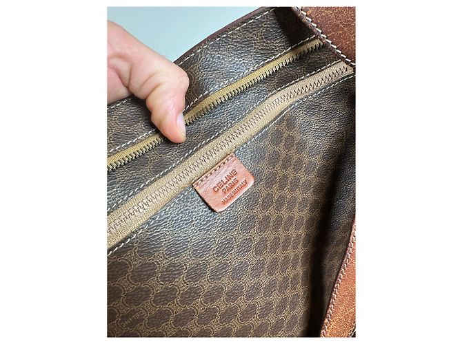 Céline Vintage Celine Macadam Canvas Tote Braun Tan Gold - Ansicht 5