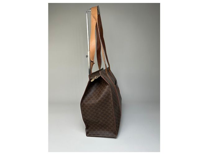 Céline Vintage Celine Macadam Canvas Tote Braun Tan Gold - Ansicht 6