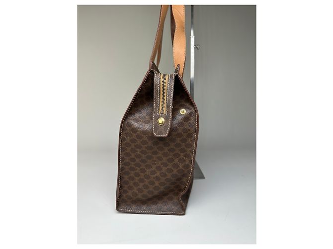 Céline Vintage Celine Macadam Canvas Tote Braun Tan Gold - Ansicht 8