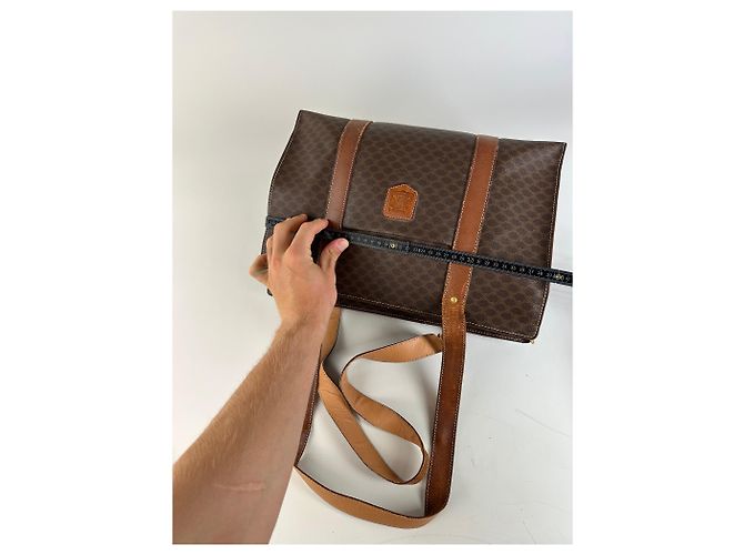 Céline Vintage Celine Macadam Canvas Tote Braun Tan Gold - Ansicht 9