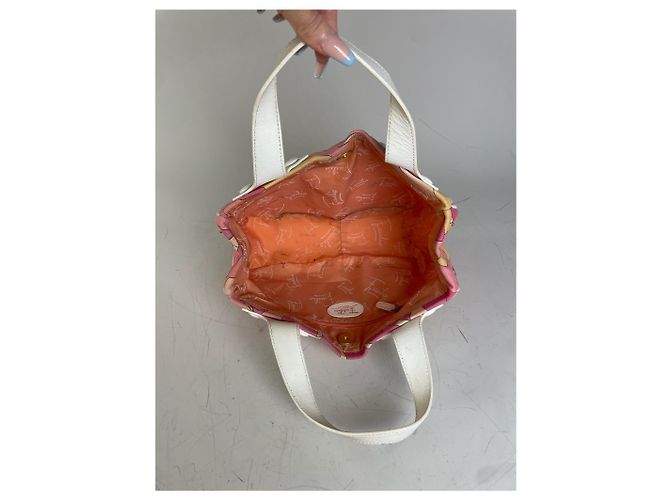 Tote in tela vintage Emilio Pucci Rosa Arancione Giallo Argento - vista 5
