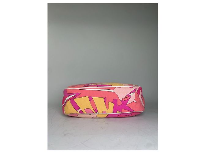 Tote in tela vintage Emilio Pucci Rosa Arancione Giallo Argento - vista 6