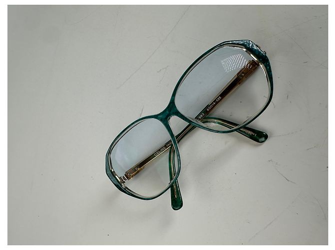 Céline Vintage Celine Acetat-Brille Teal Gold Early 2000s Blau - Ansicht 10