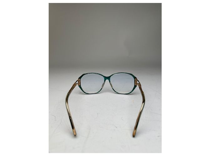 Céline Vintage Celine Acetat-Brille Teal Gold Early 2000s Blau - Ansicht 5