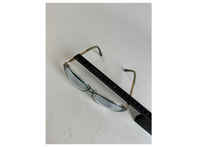 Céline Vintage Celine Acetat-Brille Teal Gold Early 2000s Blau - Ansicht 6