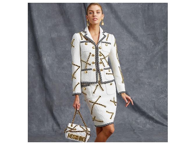 Falda Moschino Resort White Gold Chain Blanco - vista 2