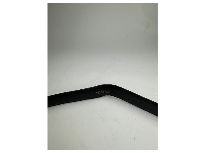 Céline Vintage Celine Leather Shoulder Strap Black Burgundy Gold - view 3