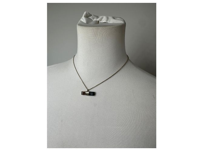 Collana Vintage Chloé con dettagli in pelle Oro Nero D'oro - vista 11
