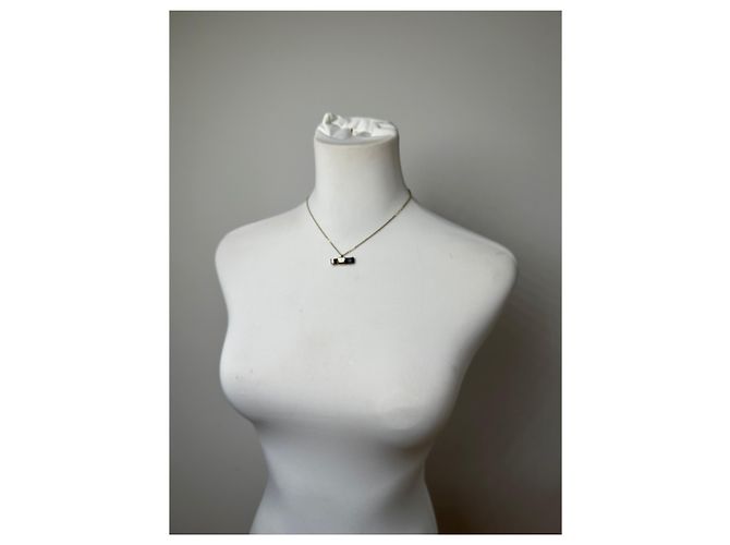 Collana Vintage Chloé con dettagli in pelle Oro Nero D'oro - vista 6